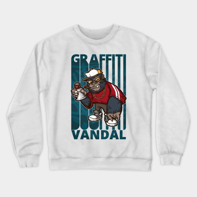 Graffiti Gorilla Vandal. Crewneck Sweatshirt by MadebyTigger